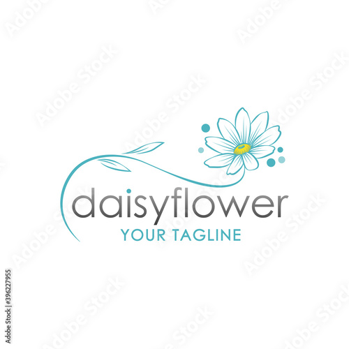 beautiful daisy flower logo icon illustration
