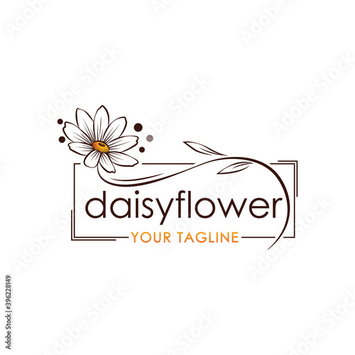 beautiful daisy flower logo icon illustration