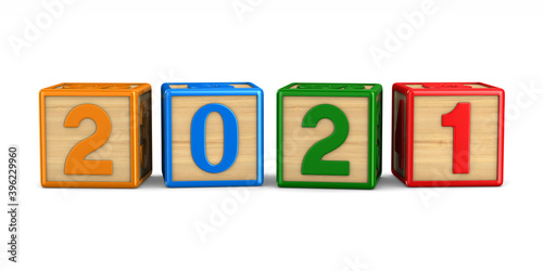 2021 new year. Isolated 3D ...