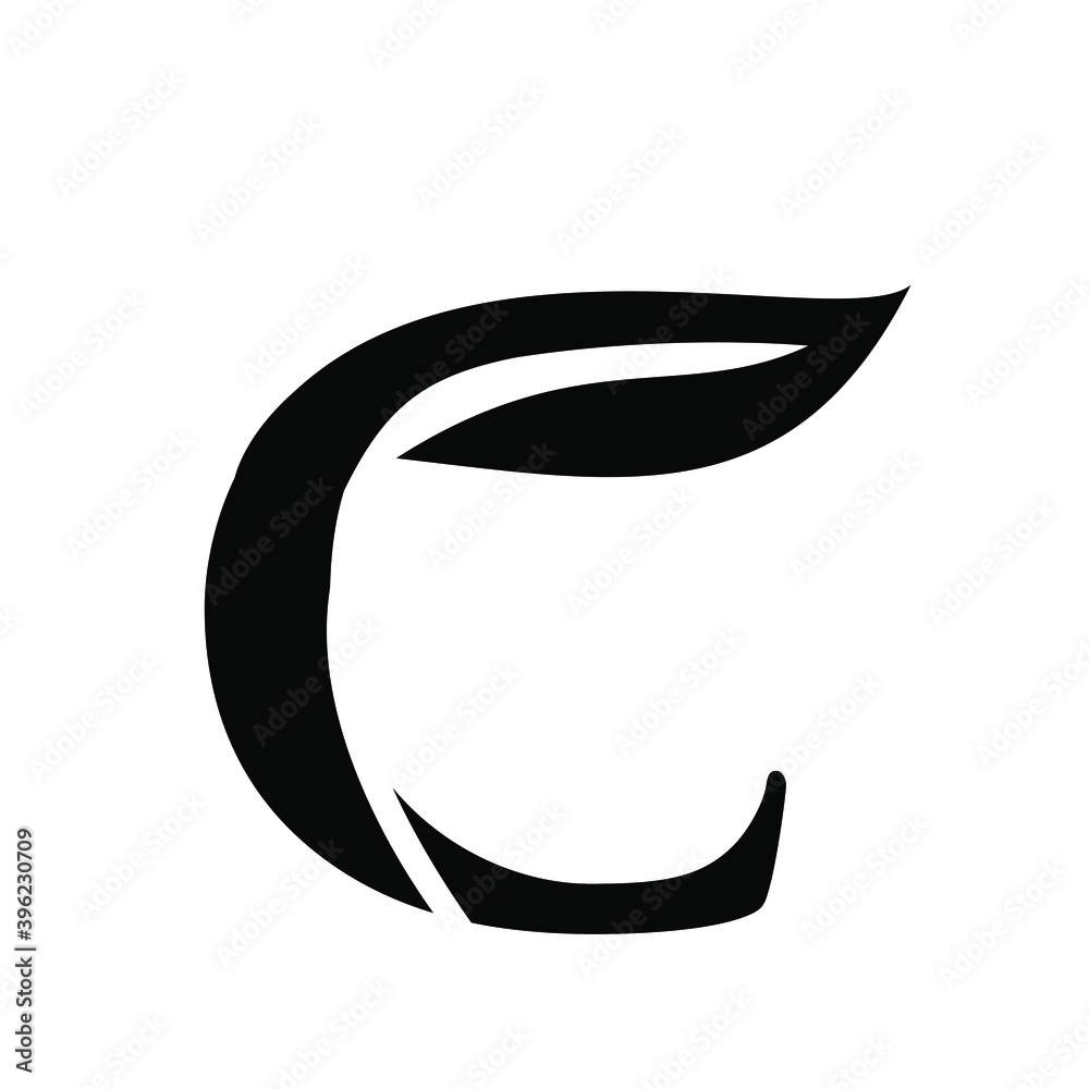 luxury c letter leaf black logo luxury c letter leaf black logo
