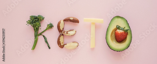 Keto made from healthy food, ketogenic diet concept photo