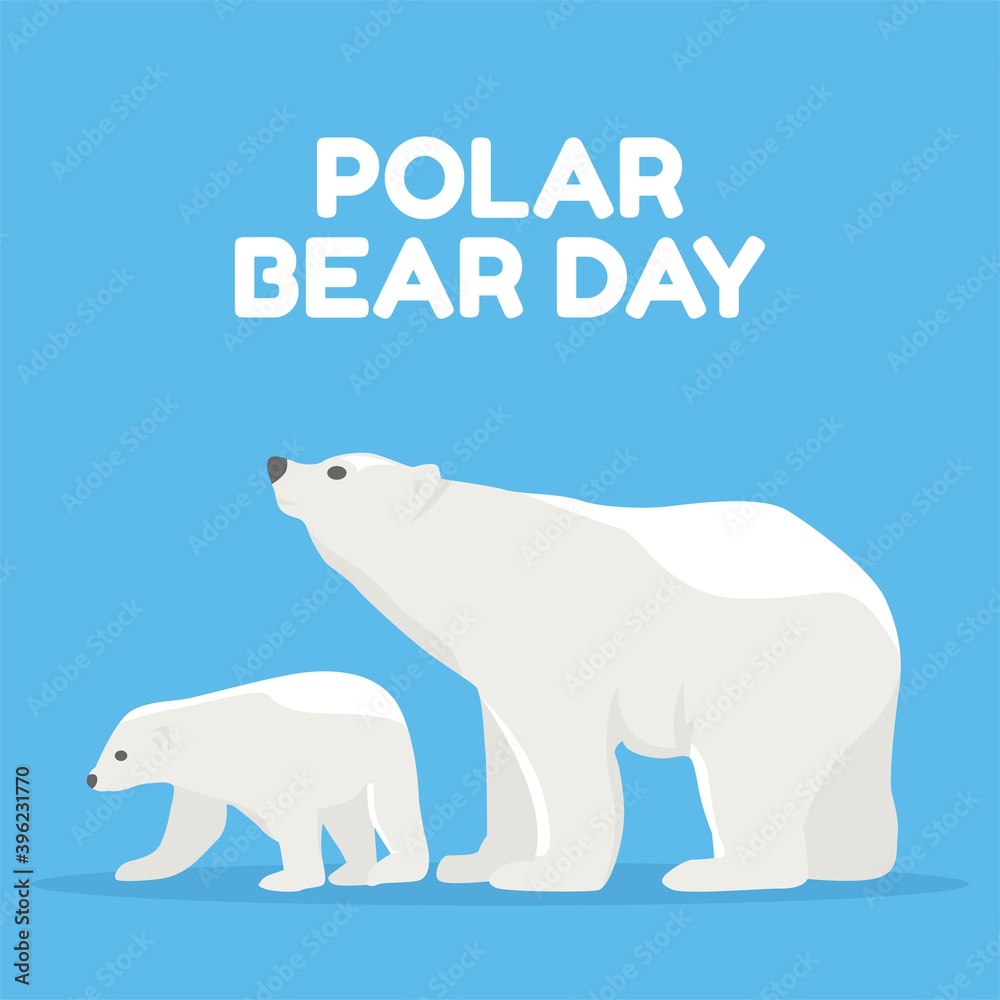 Fototapeta premium Polar Bear Day Vector Illustration. Suitable for Greeting Card, Poster and Banner.
