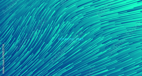 Abstract gradient green lines pattern wavy tech design artwork background. illustration vector eps10