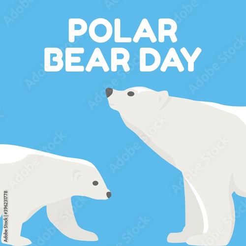 Polar Bear Day Vector Illustration. Suitable for Greeting Card, Poster and Banner.