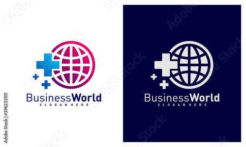 Medical World logo vector template, Creative world logo design concepts