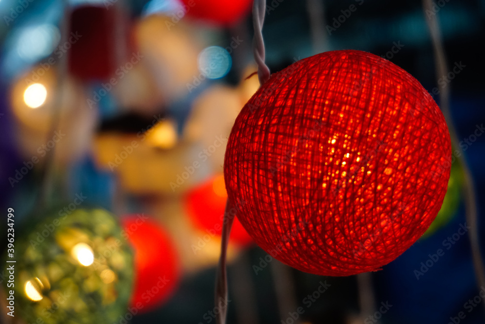 Fototapeta premium Decorative lamp made of threads