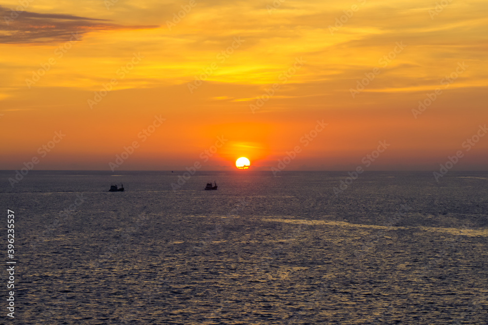 Beautiful red sunset in Phuket in Thailand Beautiful red sunset in Phuket in Thailand