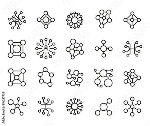 Premium set of connection line icons.