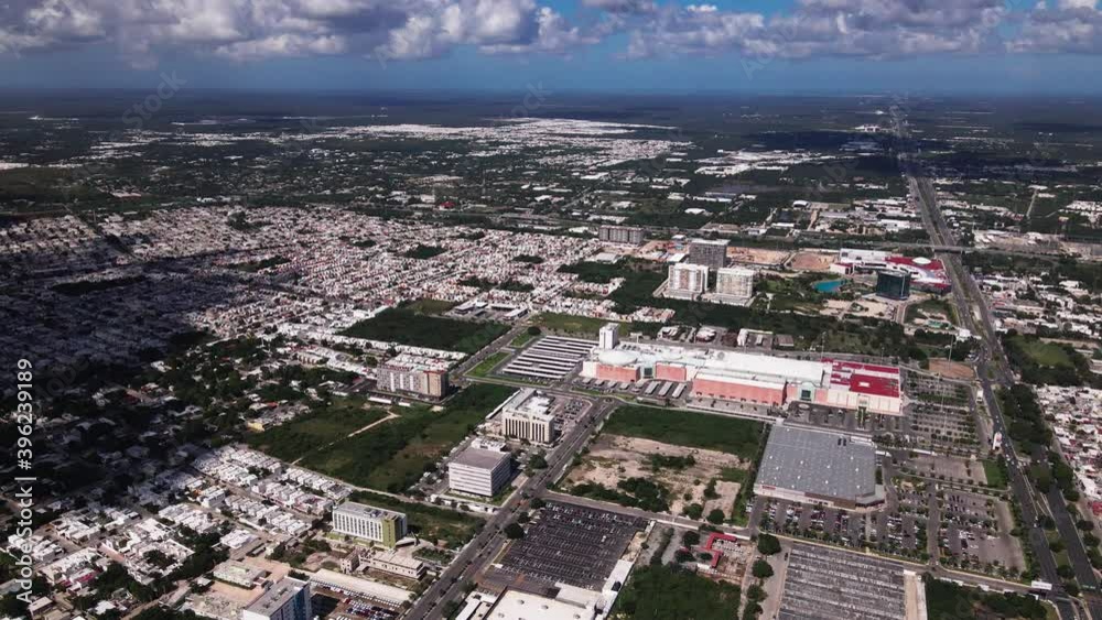 Flying over huge malls in Merida Yucatán Flying over huge malls in Merida Yucatán