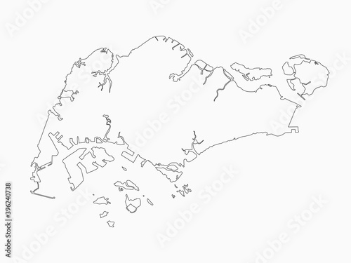 Vector islands Asia map country Singapore template