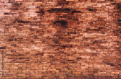 vintage Red brick wall background may use to interior design