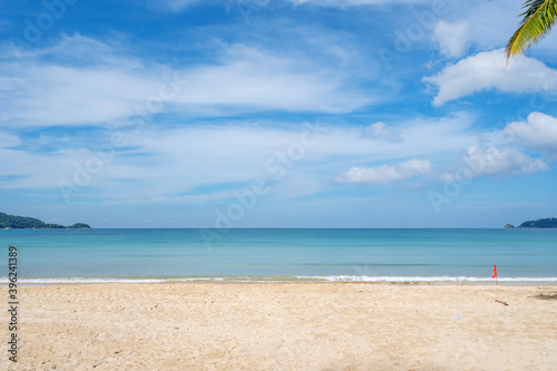 Beautiful sea sand beach in summer season at patong beach Phuket Thailand on November 24 2020 Concept Travel background and Business tour around the world.