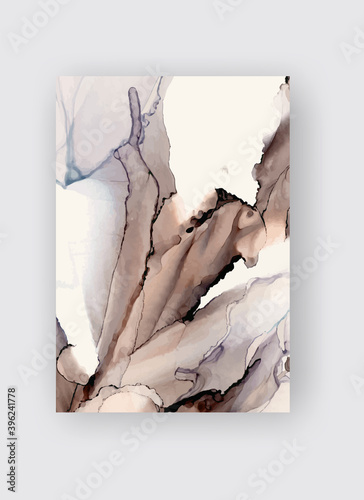 Alcohol ink vector texture banner. Fluid ink abstract background.