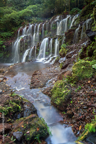 Beautiful waterfall in rural area at bali island  indonesia
