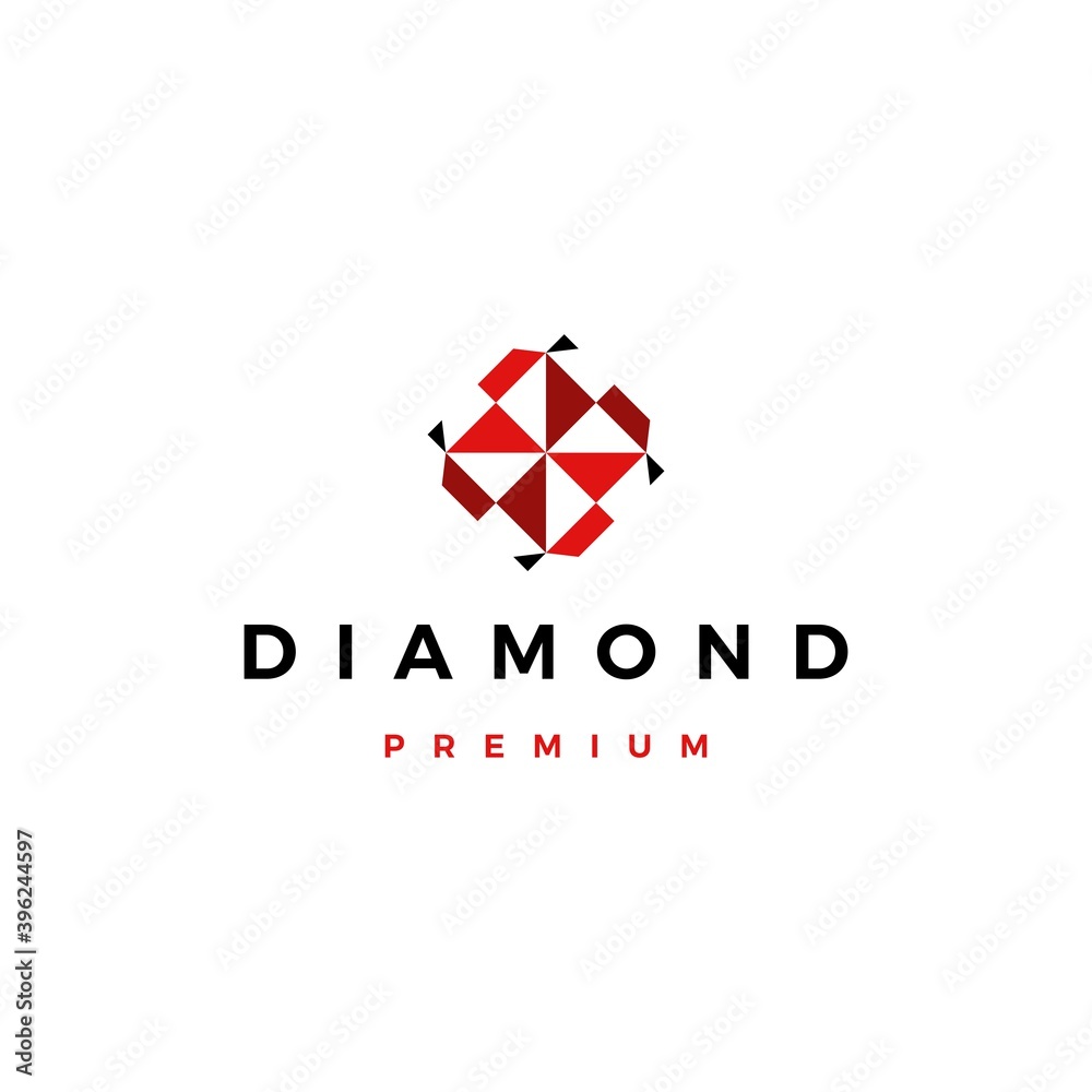 Fototapeta premium red diamond logo vector icon illustration