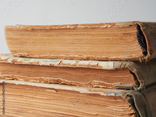old books isolated on white.