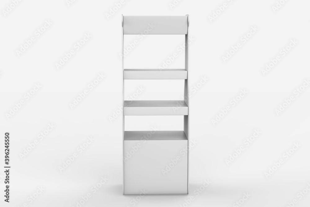 Display stand, retail display stand for product , display stands isolated on white background. 3d illustration Display stand, retail display stand for product , display stands isolated on white background. 3d illustration