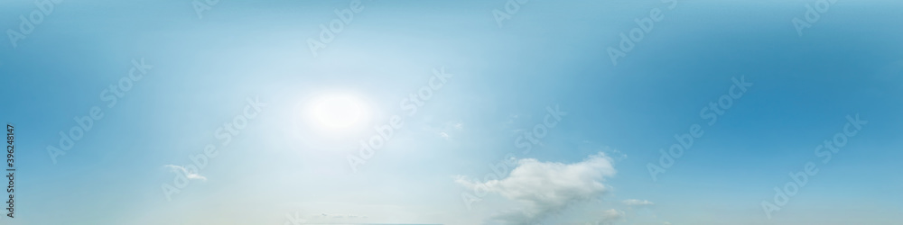 Blue sky with light clouds Seamless panorama in spherical ...