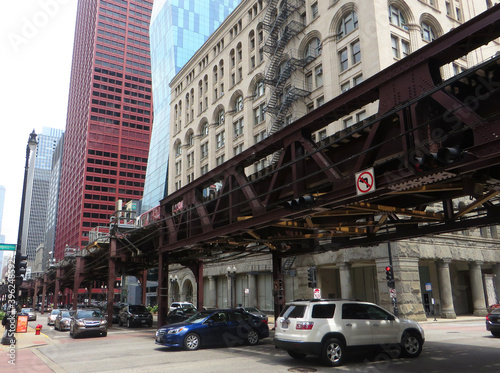 Chicago street and transport city metro bridge