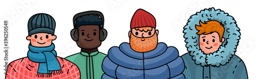 Stay warm this winter concept. Man in winter clothes.