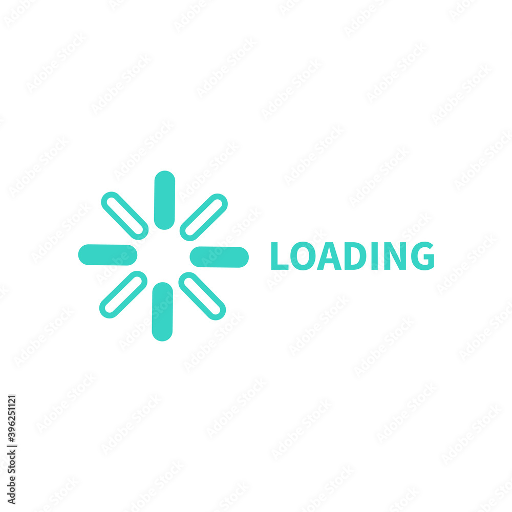 Fototapeta premium Loading, Reload Isolated Flat Web Mobile Icon Vector Sign Symbol Button Element Silhouette on white background