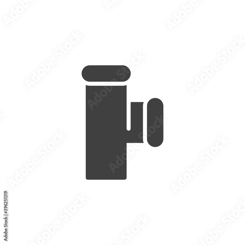 Pvc pipe fitting vector icon. filled flat sign for mobile concept and web design. Water piping system glyph icon. Symbol, logo illustration. Vector graphics