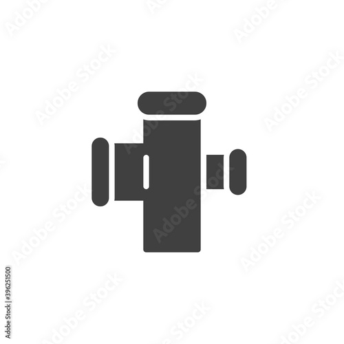 Pvc sewer pipe vector icon. filled flat sign for mobile concept and web design. Plastic pipe fitting glyph icon. Symbol, logo illustration. Vector graphics