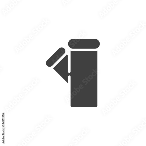 Pvc sewer pipe vector icon. filled flat sign for mobile concept and web design. Plastic pipe fitting glyph icon. Symbol, logo illustration. Vector graphics