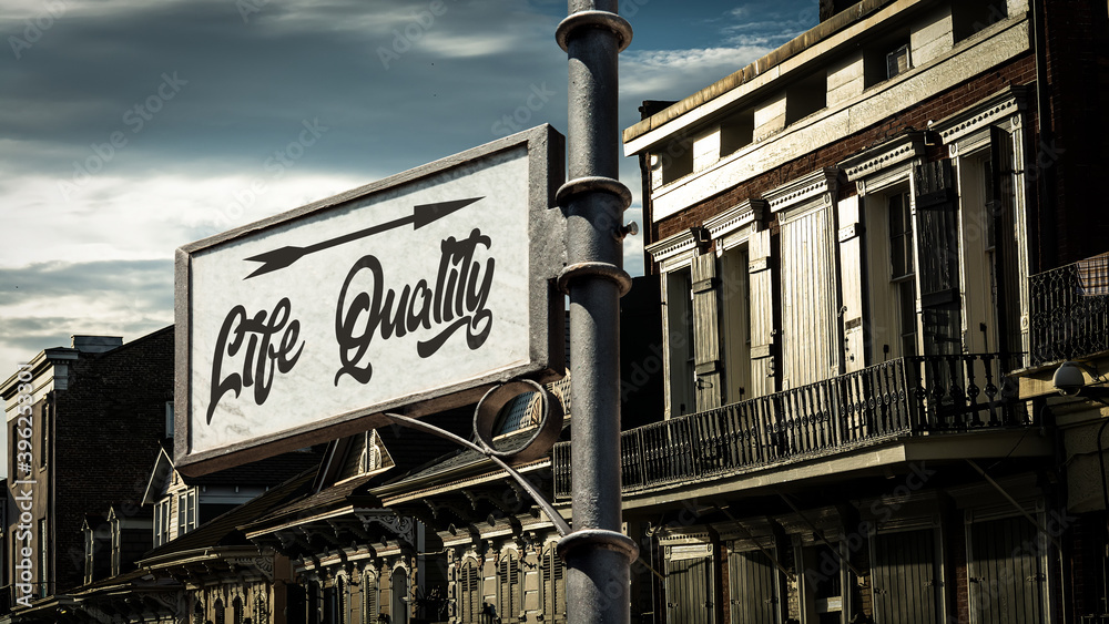 Obraz premium Street Sign Life Quality