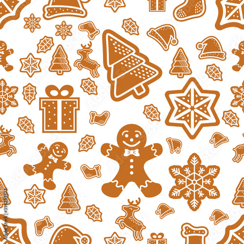 Beautiful Christmas seamless pattern, Christmas wrapping paper, vector.