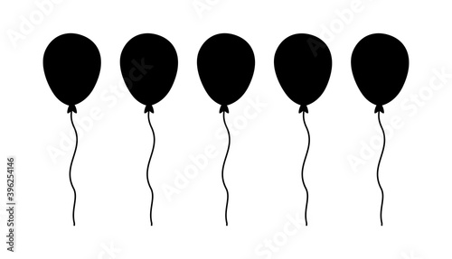 Balloons in cartoon flat style isolated set on white background - stock vector.