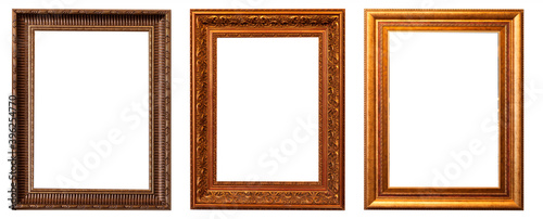 Frames picture baguettes isolated on white background set.