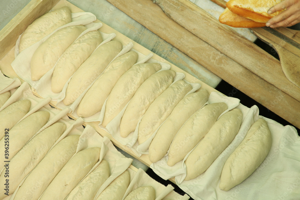Fototapeta premium Fresh breads baked in the oven