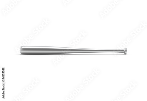 Photography Professional metallic baseball bat mockup template on isolated white background,