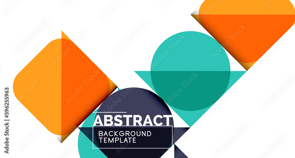 Clean minimal geometric abstract background with triangles and circles. Vector illustration for covers, banners, flyers and posters and other designs Clean minimal geometric abstract background with triangles and circles. Vector illustration for covers, banners, flyers and posters and other designs