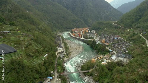 Thursday, March 29, 2018, Aerial View of Dulongjiang,  Dulongjiang, also Dulong River, Location in southwest China's Yunnan Province is known as the 