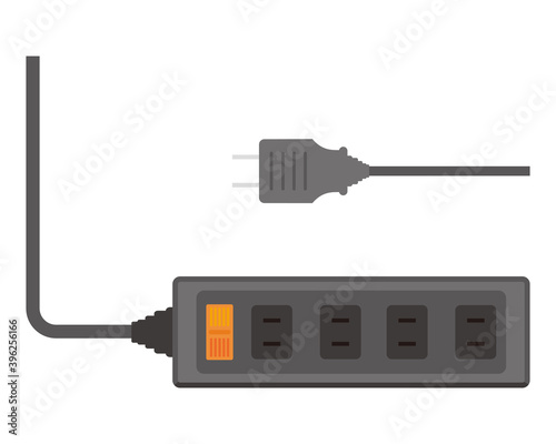 Vector illustration of power strip . electrical plug