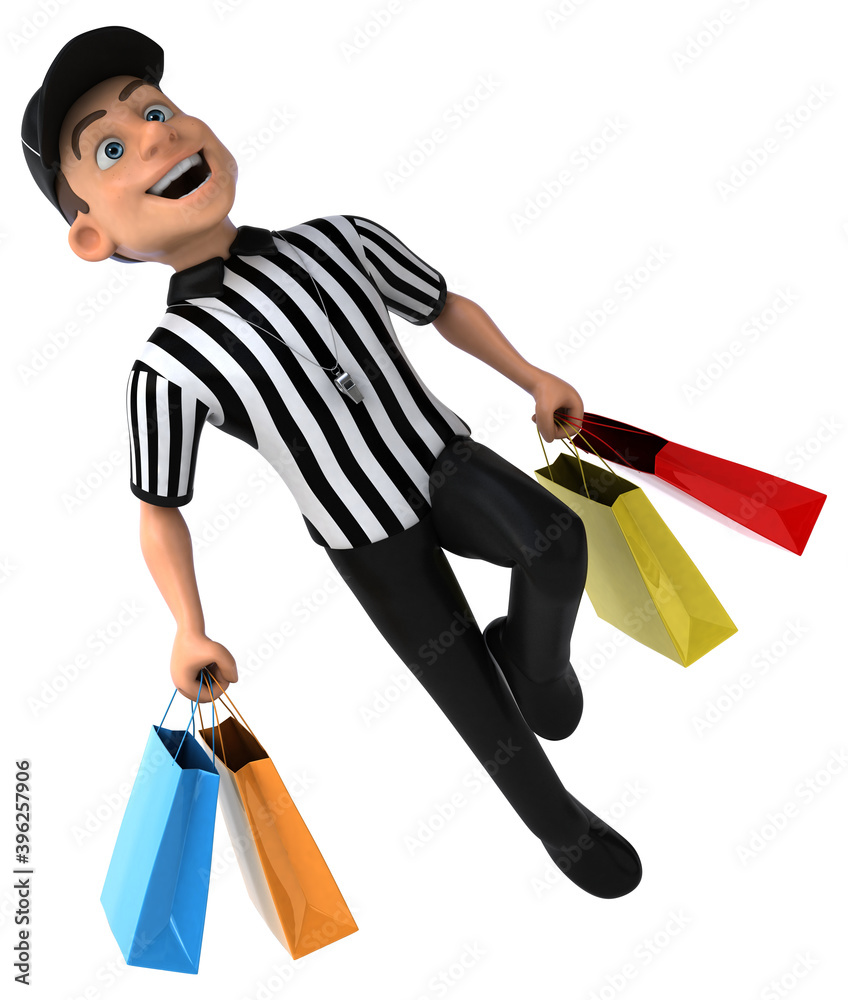 Fun 3D Illustration of an american Referee Fun 3D Illustration of an american Referee