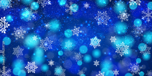 クリスマス　背景　雪　 雪片