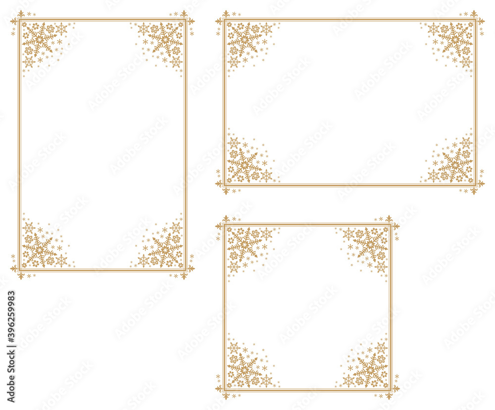 Decorative frame with snowflake theme.Decorative frame with winter theme.A frame that gave a change in size to the same design.Good frame for a4 size paper.Certificate frame.
