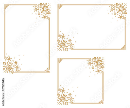 Decorative frame with snowflake theme.Decorative frame with winter theme.A frame that gave a change in size to the same design.Good frame for a4 size paper.Certificate frame.