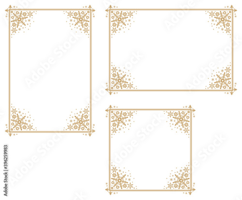 Decorative frame with snowflake theme.Decorative frame with winter theme.A frame that gave a change in size to the same design.Good frame for a4 size paper.Certificate frame.