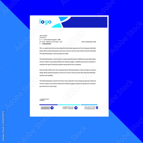 Business style letter head templates for your project design, Vector illustration.eps