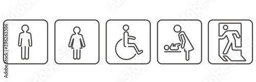  icon of toilet restroom exit vector

