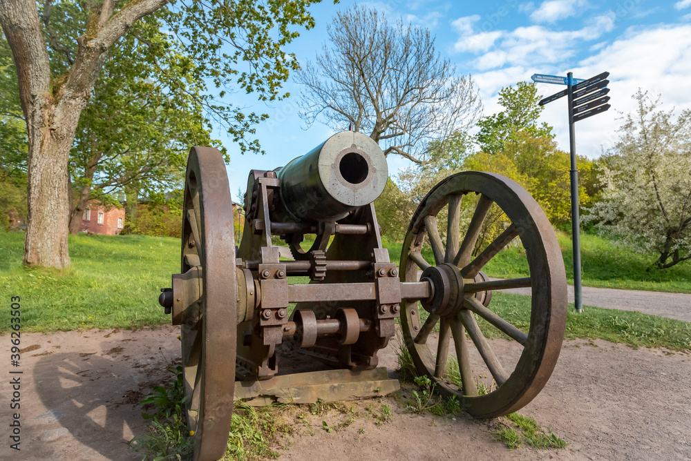 18th century cannon in the sea fortress Suomenlinna, Finland