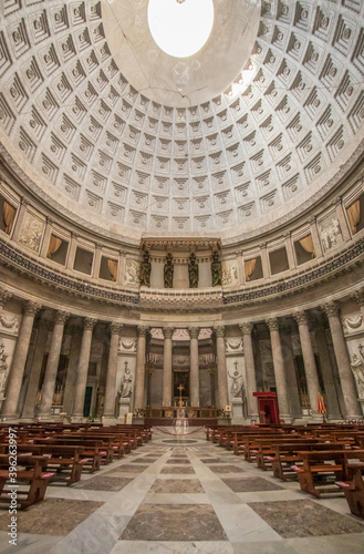 Naples, Italy - one of the main churches in Napoli, San Francesco di Paola was completed in 1816 under Bourbons rule. Here in particular it's interiors