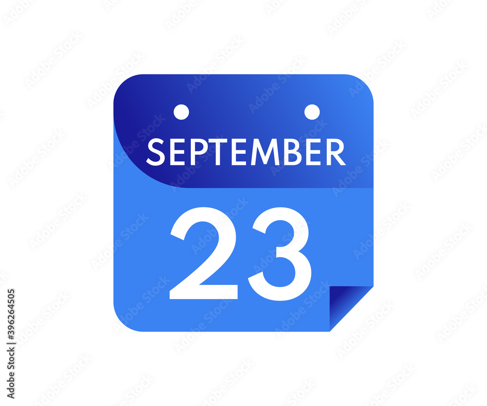 September 23 Date on a Single Day Calendar in Flat Style, 23 September calendar icon September 23 Date on a Single Day Calendar in Flat Style, 23 September calendar icon
