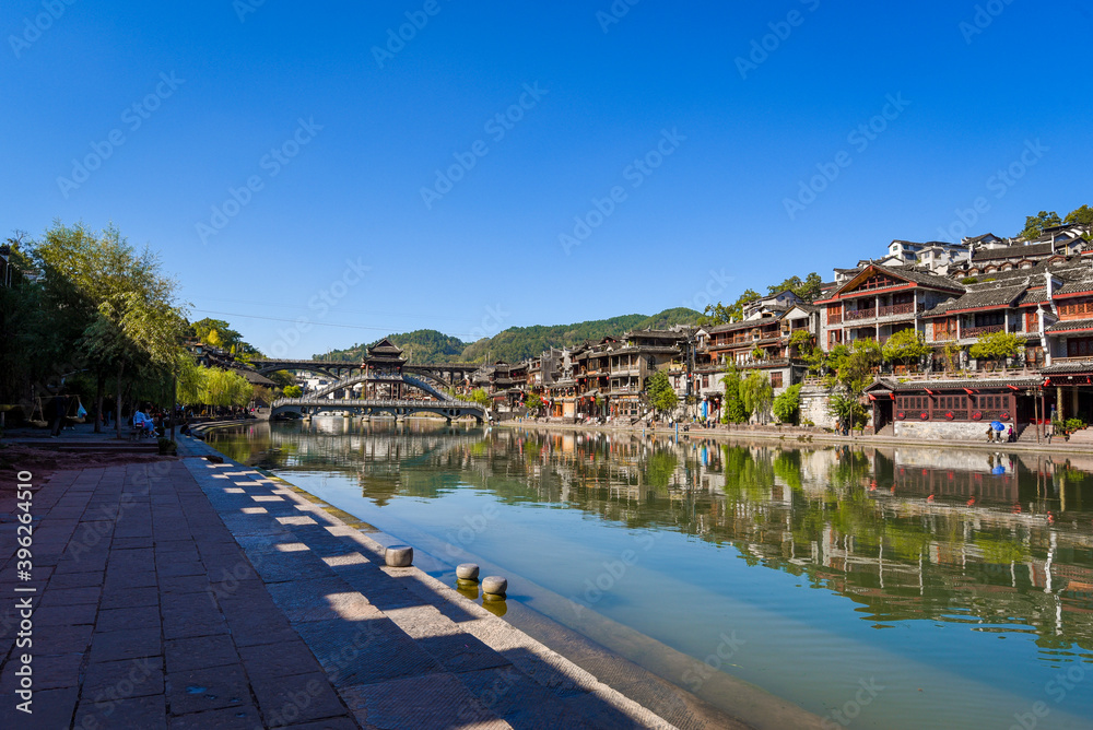 Obraz premium Beautiful landscape of Hunan Xiangxi Fenghuang Ancient City