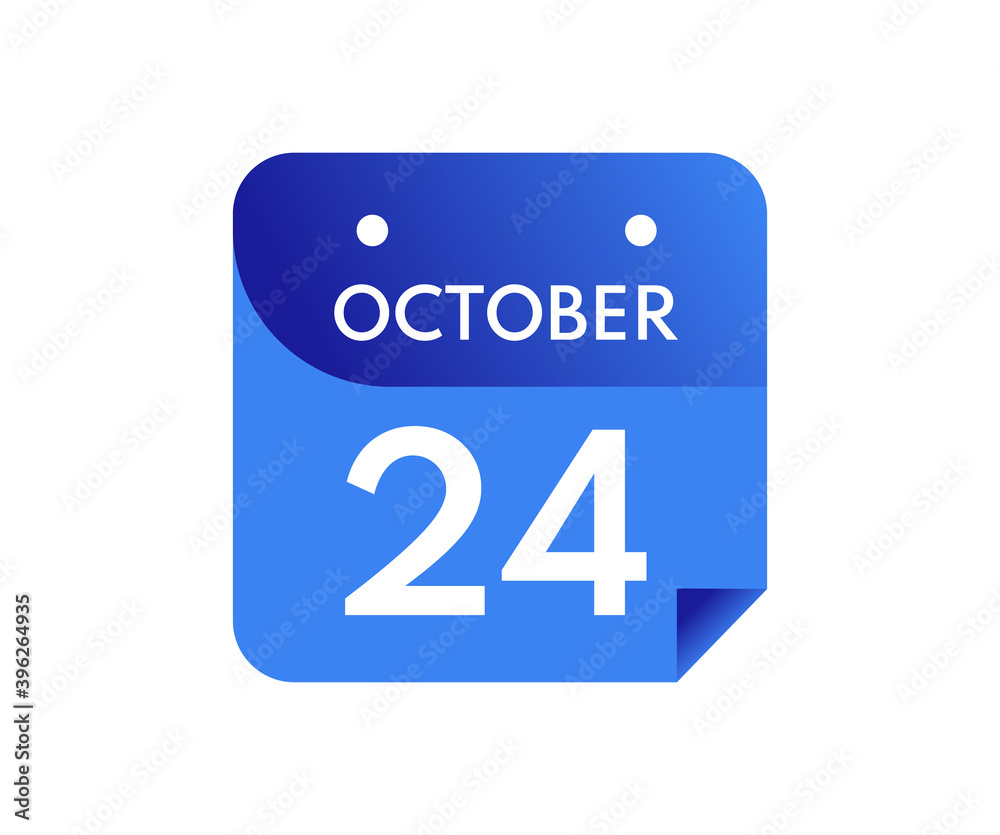 October 24 Date on a Single Day Calendar in Flat Style, 24 October calendar icon October 24 Date on a Single Day Calendar in Flat Style, 24 October calendar icon