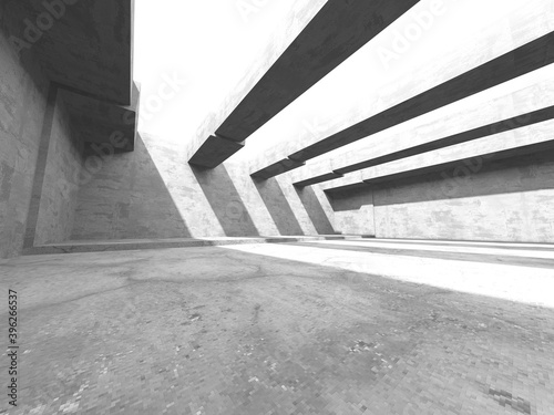 Abstract architecture interior background. Empty concrete room